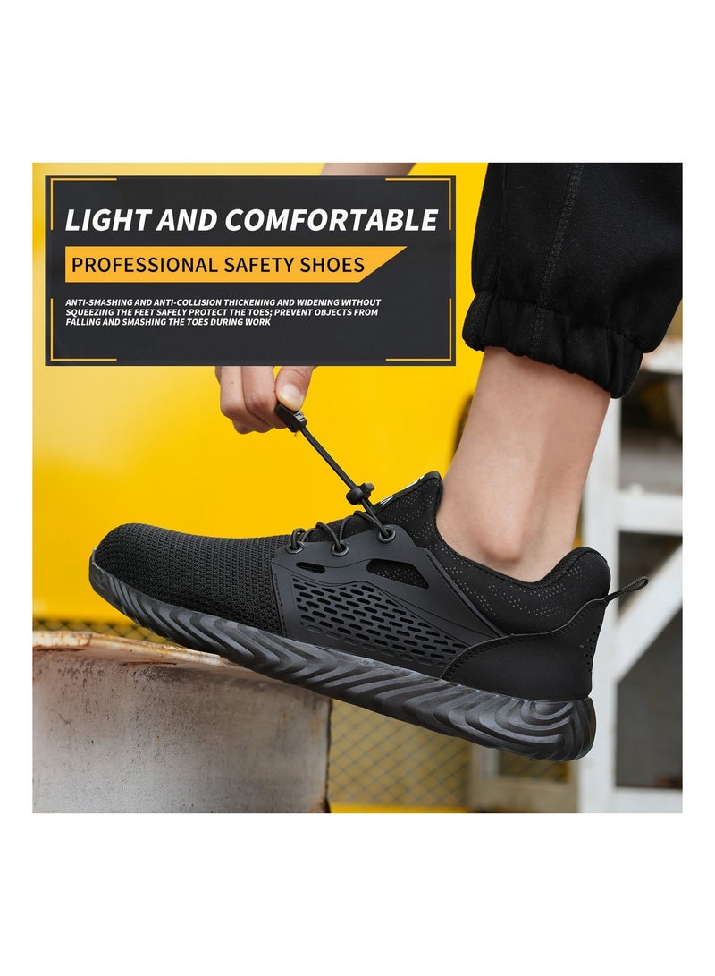 SLIMTA Men Women Safety Shoes Non-Slip Steel Toe Cap Trainers Mesh Breathable Lightweight Comfortable Puncture Proof Industrial Shoes - Image 4
